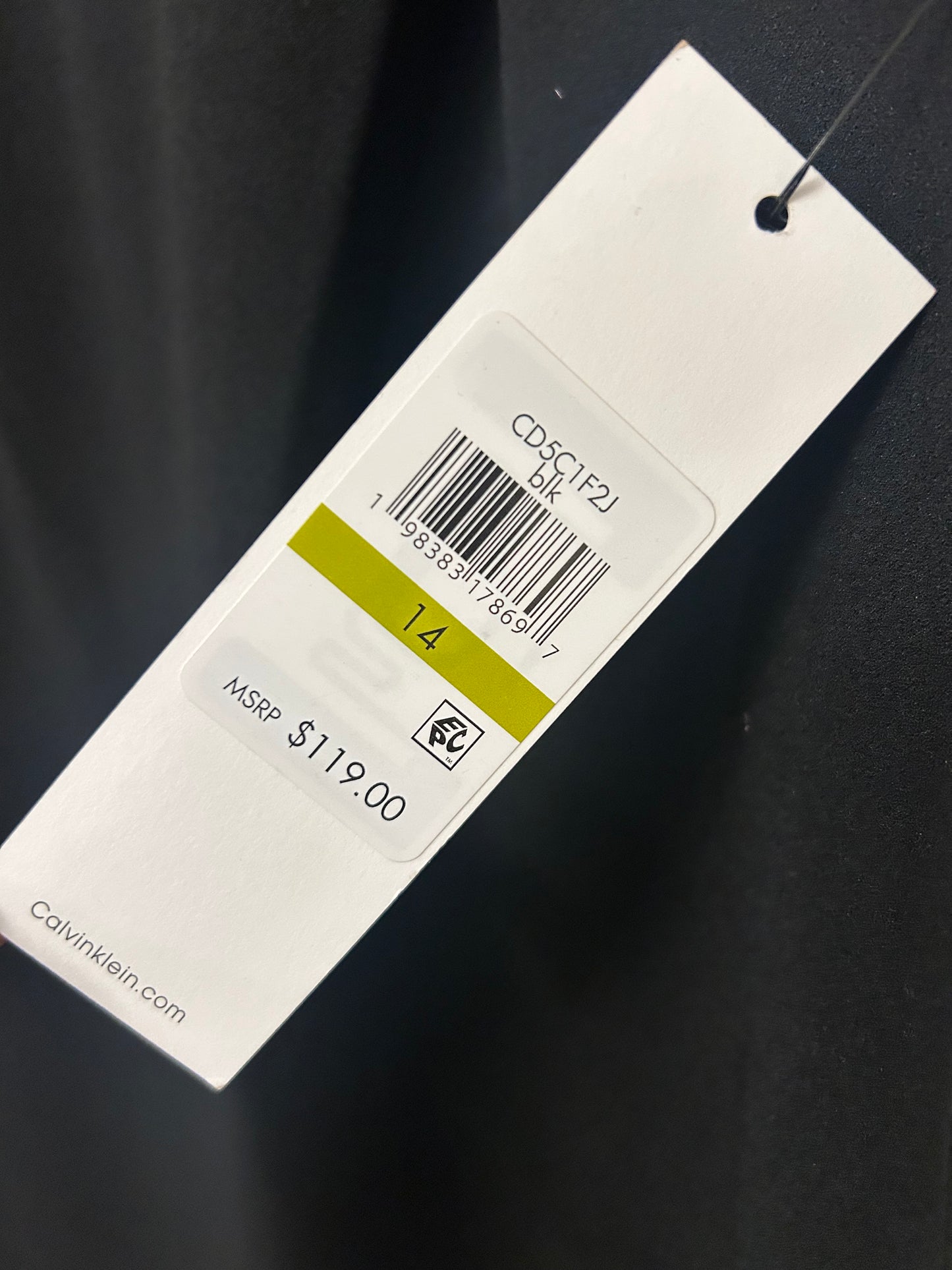 Calvin Klein Black Fitted Cap Sleeve Dress Knee Length Career Cocktail Size 14 NWT